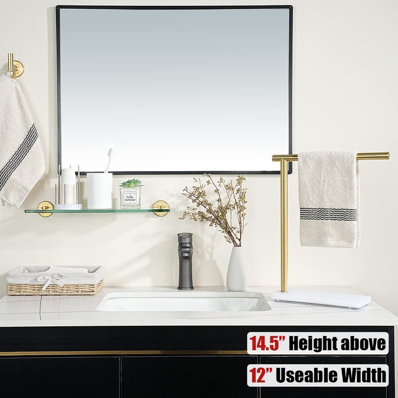 JQK Hand Towel Holder Stand Brushed Gold, Modern Tree Rack
