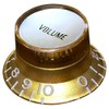 SCUD Hat Knob, Metal Top, Volume, Millimeter Gold/Silver Cap KG-130VS