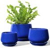 LE TAUCI Plant Pots with Drainage Holes and Saucers, 4.1"