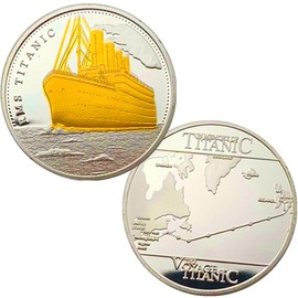 1912 The Voyage RMS-Titanic Ship and Travel Map Coin in Memory of Victims