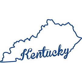 ND320B State of Kentucky Script Decal Sticker | 7-Inches by 3.7-Inches | Premium Quality Blue Vinyl