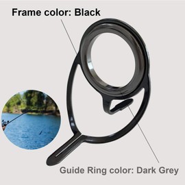 THKFISH Fishing Rod Guides Fishing Rod Repair Kit Baitcasting Rod Guides Ceramics Stainless Steel Carbon Guide Repair Black- Frame 75pcs