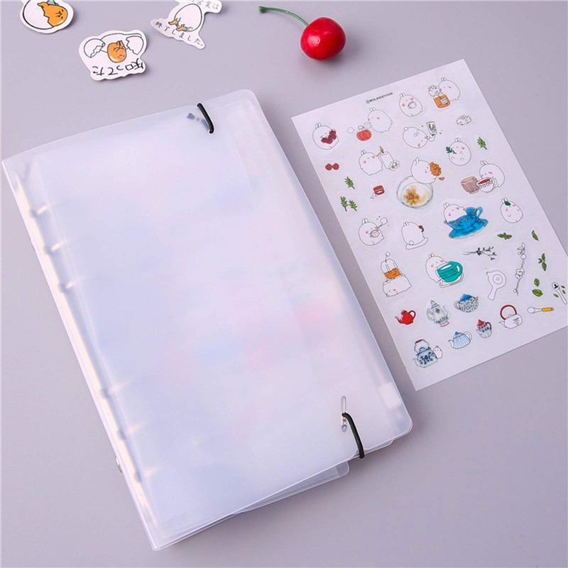 WUWEOT 50 Pack Binder Pockets A6 Size 6 Holes Zipper