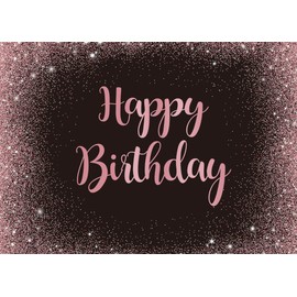 Pink Happy Birthday Backdrop Rose Gold Dot Glitter Sparkle Girl Birthday Photography Background Sweet Women Girls Lady Shining Birthday Party Decorations Supplies Photo Props(Pink, 7x5FT)