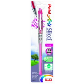 Pentel Arts Slicci 0.25 mm Extra Fine Gel Pen, Pink Ink, 1 Pack (BG202BPP1)