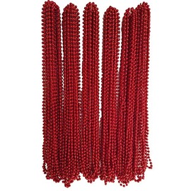 Festive Metallic Beaded Necklaces, 30 Pack, beads
