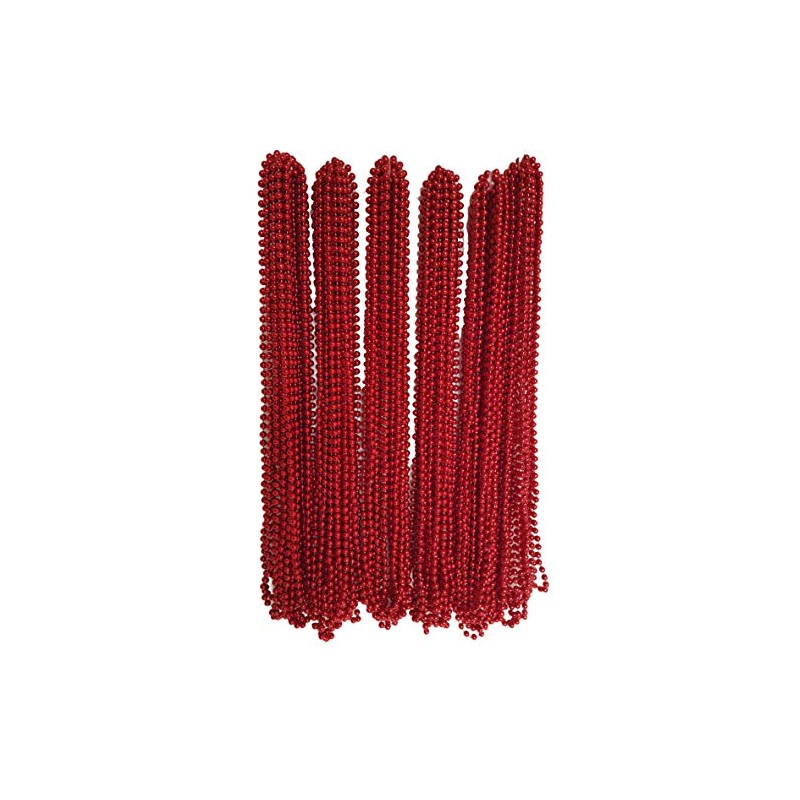 Festive Metallic Beaded Necklaces, 30 Pack, beads