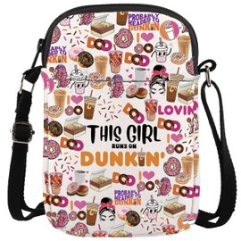 WCGXKO Donut Coffee Messenger Bag Coffee Donut Lover Crossbody Purses Bag Christian Gift (ON DUNK CR)