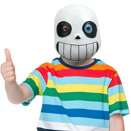 Sans Mask, Skeleton Undertale Head Mask, Funny Skull Full Face Masks for Carnival Mardi Gras Cosplay Party Props - Small