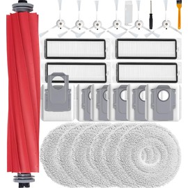 Accessories for Roborock Q Revo - 26Pack Replacement Kit, Includes 6 Mop Pads, 4 HEPA Filters, 6 Dust Bags, 6 Side Brushes, 1 Rubber Brushes - (Not for Q Revo L/QRevo MaxV/Q Revo Pro or S Models)
