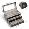 ProCase 3-layer Sunglasses Storage Organizer, 18 Slots Leather Sunglass Box
