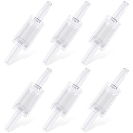Pawfly 6 PCS Aquarium Check Valves for Common Air Pumps White Plastic 1-Way Non-Return Valves Pump Protectors for Standard 3/16 Inch Airline Tubing Fish Tank Accessories for Aeration Setup