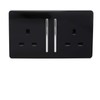 Trendi Switch ART-SKT213LBK Trendi 2 Gang Artistic Modern Glossy Switched