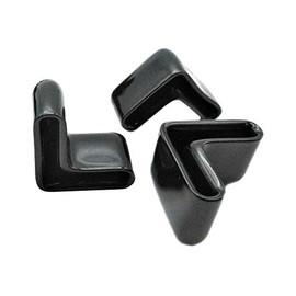 L Shaped Angle Iron Foot Pads - 3/4” Angle Iron End Caps PVC Corner Feet - Angle Iron Foot Protector - Angle Iron Foot Pads L Shaped PVC Furniture Chair Leg Caps End Covers Floor Protector Black (10)