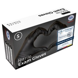 IEA Medical Nitrile Gloves, S, Black, Pack of 100, Disposable Gloves, Tear-Resistant, Examination Gloves, Latex-Free Gloves, Disposable Gloves