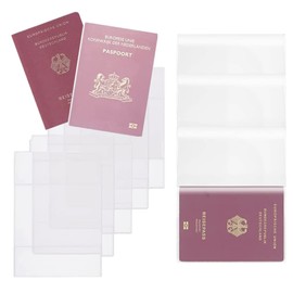JLEivvi 12 Pcs PVC Transparent Passport Protective Covers, Cover UK/EU Passport Holder Protector Transparent，Standard Size Passports Passport Card ID Cover foe Men Women