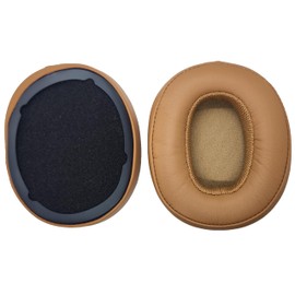 REELOXY Replacement Protein Leather Earpads, Soft PU Leather Ear Pads Cushions for Skullcandy Crusher Wireless Crusher Evo ANC HESH 3.0 Over-Ear Headphones (Tan)