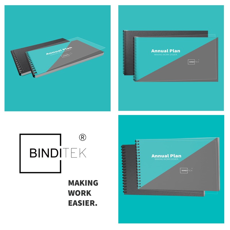 Binditek 100 Pack Binding Covers and Backs Set, 8.5 x