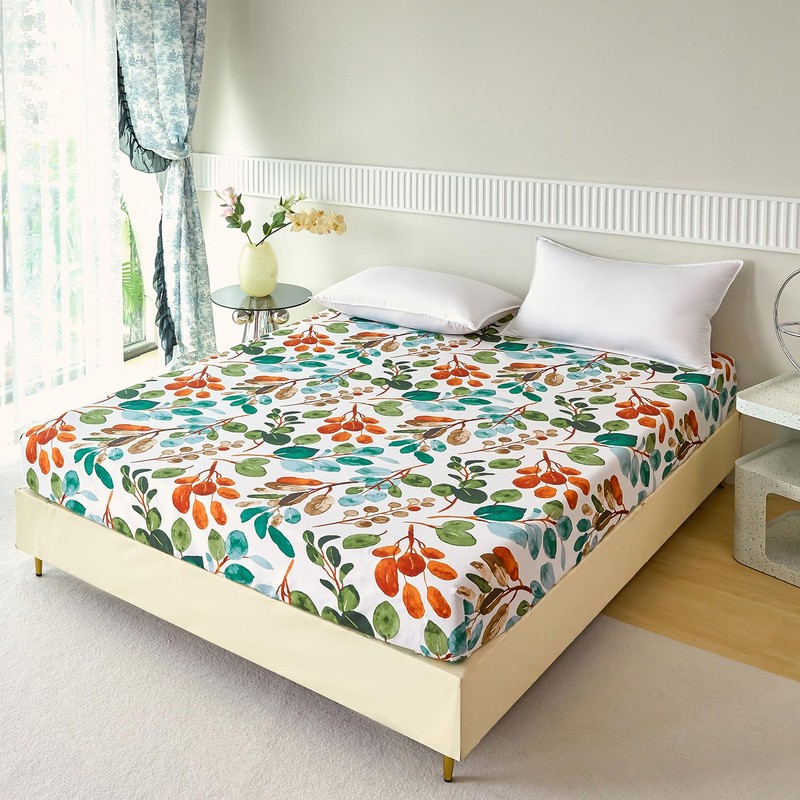 Fitted Sheet 200 x 220 cm - Colourful Spring Floral