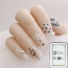 Kokowomite Nails Handmade Nail Tips Short Square Oval Silver White