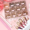 Champagne Gold Crystal Nail Art Rhinestones Kit, Mixed Sizes Half