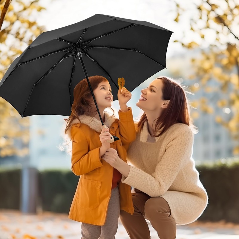 Natuquebrela Duck Folding Umbrella Black - Small Black Collapsible Portable