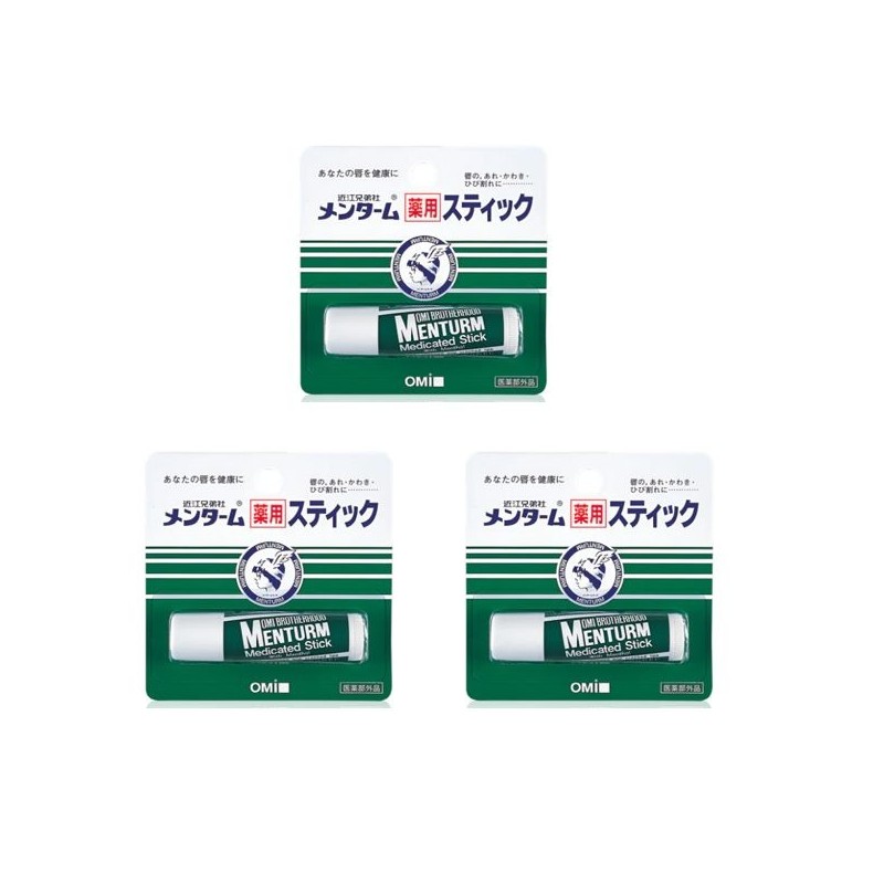 Omi 오미 멘텀 립밤 4g 3개세트 Omi Menthol Lip Balm