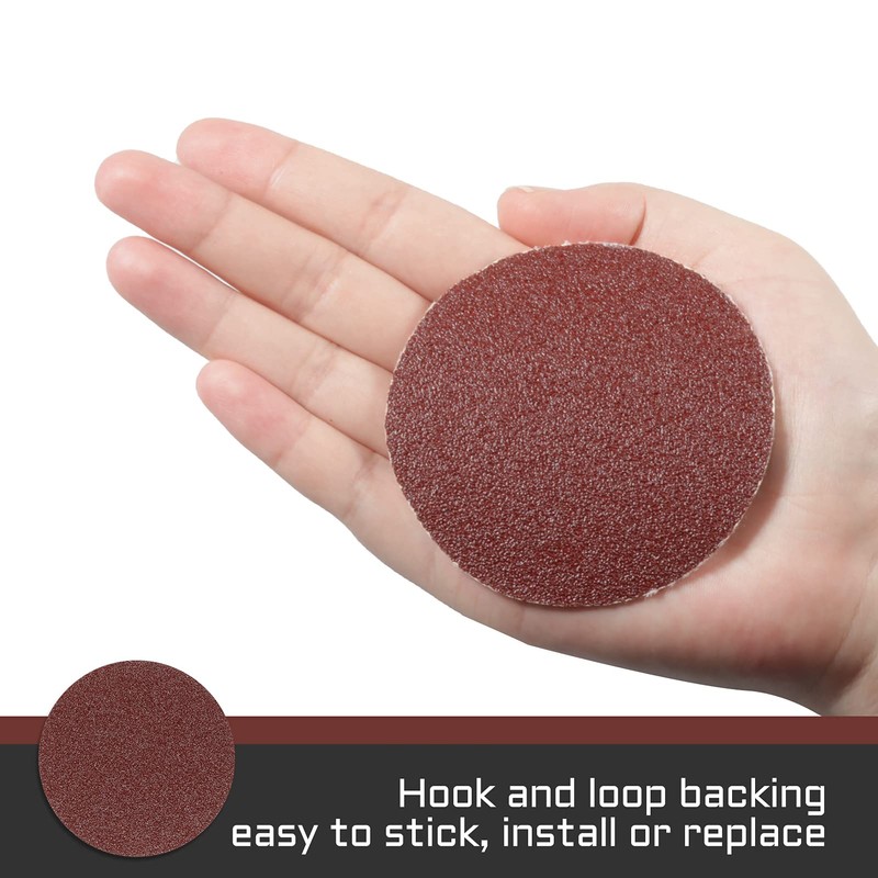 LEONTOOL Sanding Discs 3 Inch 80 Grit Hook and Loop