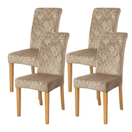 FORCHEER Chair Covers for Dining Chairs Set of 4,Velvet Beige Stretch Dining Room Chair Cover Kitchen Parsons Chair Slipcovers (Pack of 4, Velvet Beige)