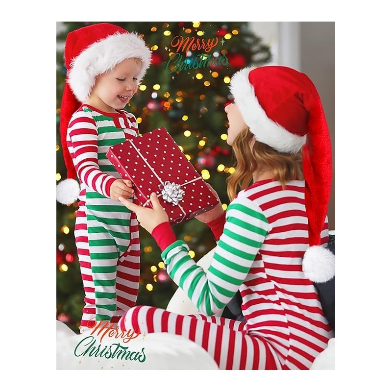 BleSky Long Christmas Santa Hat Adults Deluxe Plush Long Xmas