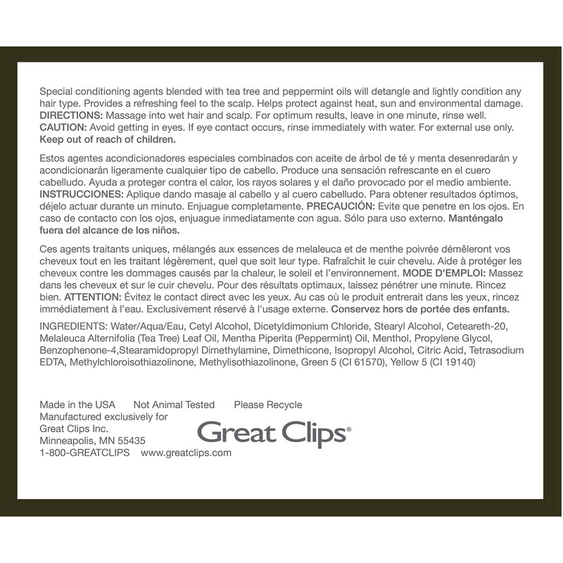GREAT CLIPS Solutions Tea Tree Conditioner 12 fl oz |