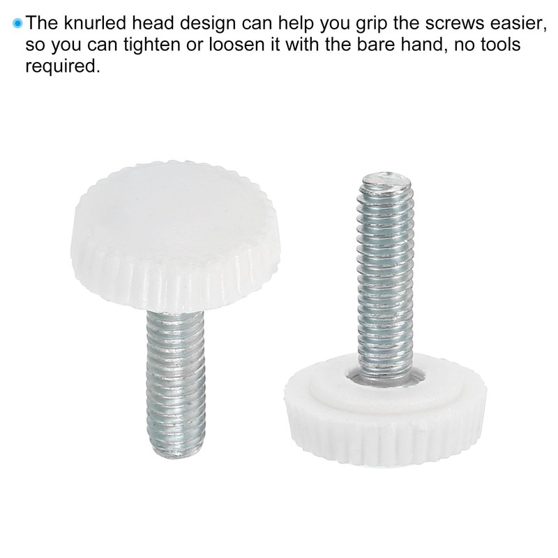 PATIKIL M4x14 mm Knurled Thumb Screws 20pcs Male Thread Round
