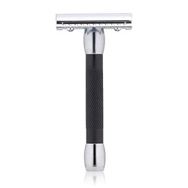 Merkur Double Edge Blade Razor with Extra Long Handle, Black