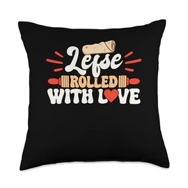 Lefse Rolled With Love Flatbread Norwegian Cuisine Throw Pillow