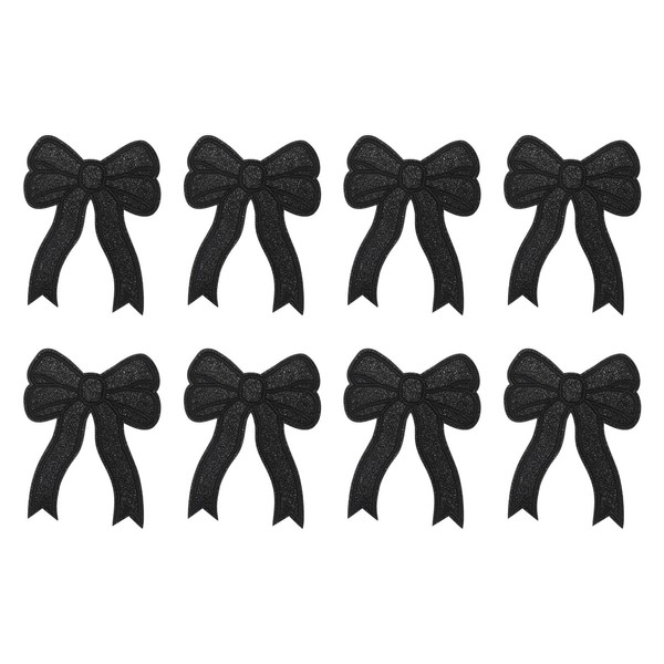 YELARXI Glitter Bow Iron on Patches Sequin Sew on Bows
