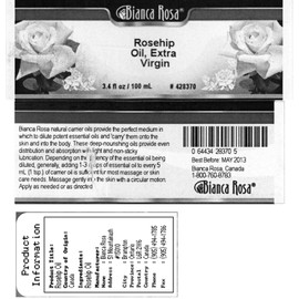 Bianca Rosa Rosehip Oil, Extra Virgin - 100% Pure, Cold Pressed (3.40 fl oz, ZIN: 428370)