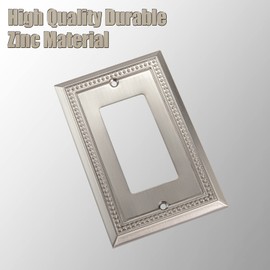 Henne Bery Sunken Pearls Heavy Duty Decorative Wall Plate Switch Plate Outlet Cover (Single Decorator, 2 Pack, Satin Nickel)