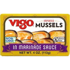 Vigo Premium Imported Canned Seafood, Mussels in Marinade Sauce, Specialty Flavored, Perfect for Recipes and Dishes (Mussels in Marinade Sauce, 4 Ounce (Pack of 10))