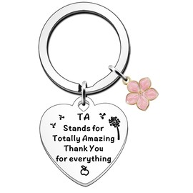 JETTOP TA Gifts for Women Teaching Assistant Gifts Keyring Ta Stands for Totally Amazing
