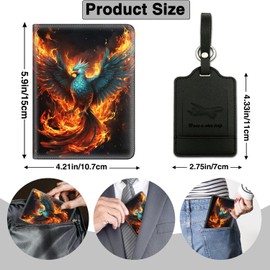 Passport Holder for Travel with Luggage Tag, PU Leather Passport Wallet with RFID Blocking for Women Men, Multi Card Slot Passport Cover Case, Sloth, Yu-Passport Holder-2-38, Contemporary