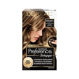 L'Oreal Paris Superior Preference - Kit de balayage, tinte para el cabello para resaltar en casa con máscara de tonificación profesional, rubio oscuro