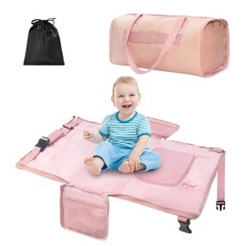 Toddler Airplane Bed Travel Bag 2 in 1, Portable Kids Plane Seat Extender, Baby Flight Essentials Footrest Flyaway Must Have for Infant, Carry On Duffel Bags for Women Gym Hospital Weekender(Pink)