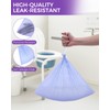 100 Pcs Bedside Commode Liners with Absorbent Pads, Tear-Free Leak-Proof