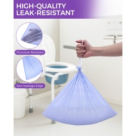 100 Pcs Bedside Commode Liners with Absorbent Pads, Tear-Free Leak-Proof Lavender Scented Commode Liners and Pads, Odor-Free Portable Toilet Liners & Potty Chair Bags for Disposable Adult, Bedpan