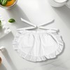 Women's White Apron Short Apron with Ruffles Waitress Chef Costume
