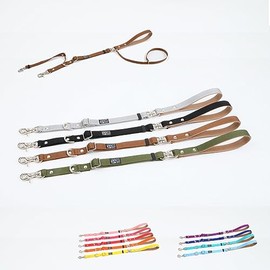 Wonder Fit Dog Leash Large Dog Leash Double Lead Prevents Escape Prevention, Connects to Both Collar and Harness, Kink Prevention Function, Made in Japan, Nascan Double Hook, Tangle-Free, Painless,
