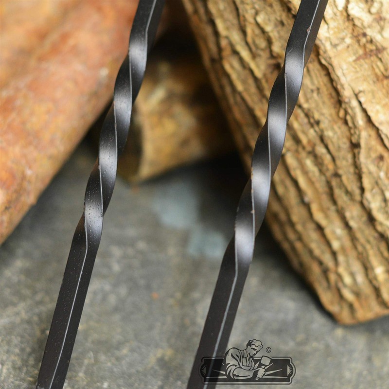 Black Country Metal Works 'Sekitan' Natural Iron Twist Fireplace Tongs