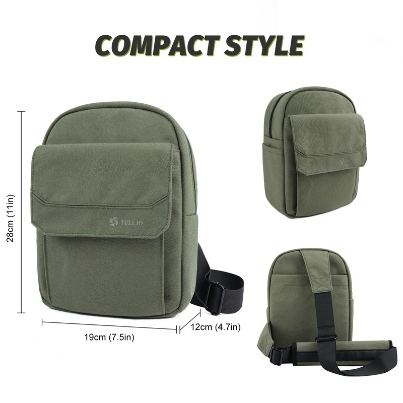 TULLIO Small Camera Bag Crossbody Nylon Sling Bag Purse Waterproof