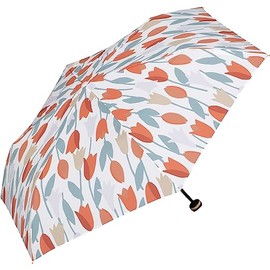 Wpc. 3590-113-002 Rain Umbrella, Folding Umbrella, Blooming Tulip, Mini, Red, Ribs, 19.7 inches (50 cm), Women's, Rain or Shine, Retro, Floral, Scandinavia, Adult, Cute, Storage Bag Included, Stylish,
