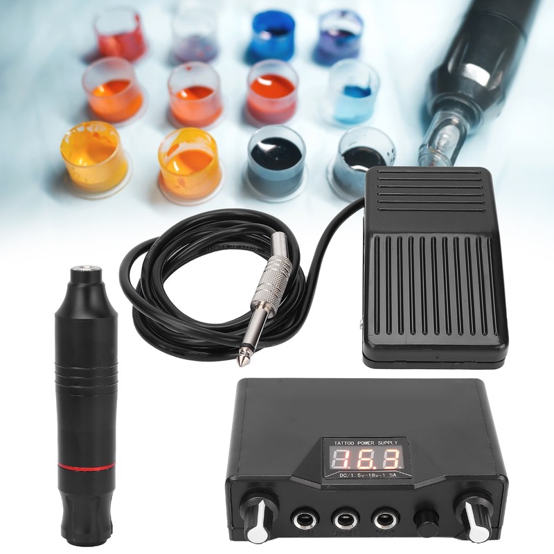 Professional Tattoo Pen Kit Tattoo Machine Foot Pedal Power Supply